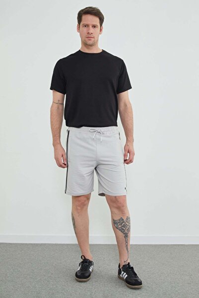 Fulla Moda Σορτς με ρίγες, στάμπα και δέσιμο στη μέση