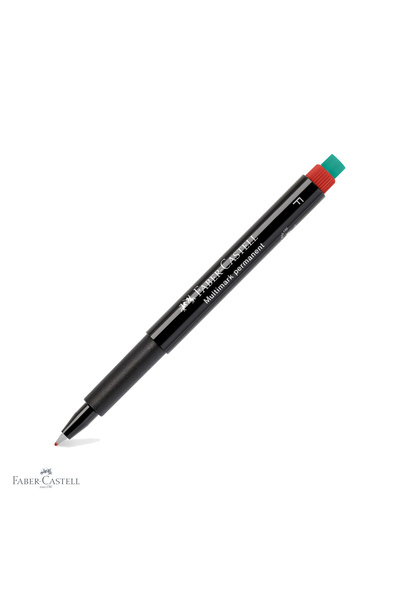 Faber Castell Marker permanent roșu Faber-Castell Multimark, vârf fin F 0.6 m...