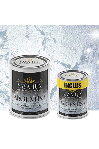 YaYa Color Vopsea Decorativă de Lux Argentina cu efect 3D Stelat, Argintiu Vi...