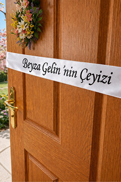 lafazan Çeyiz Kurdelesi Kapı İçin Kurdele | 4 cm Gold Gümüş Bride Gelin