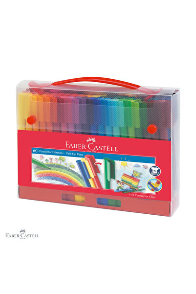 Faber Castell Set de 60 de markere Faber-Castell Connector cu pungă cadou, ce...