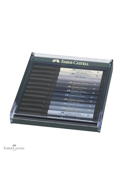 Faber Castell Set de 12 markere tip pensulă Faber-Castell Pitt Artist, nuanțe...