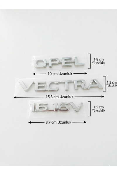 restinal Opel Vectra B VECTRA C Kasa Uyumlu 3'lü Bagaj Yazı Seti - Opel + Vec...