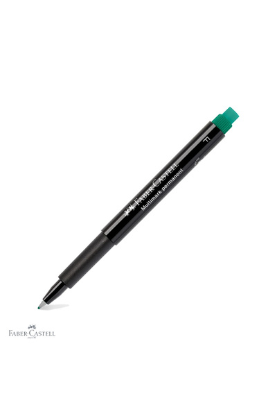 Faber Castell Marker permanent verde Faber-Castell Multimark, vârf fin F 0.6 ...