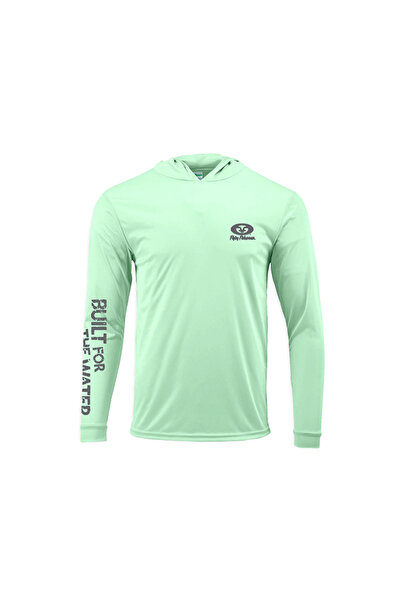 Flying Fisherman Bluza Built for Water Performance Hoodie Tee Mint XL