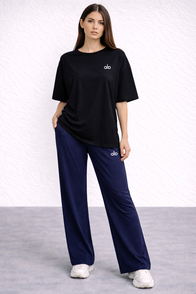 ZAVIXO Women's Oversize 2-Piece Set 100% Cotton Comfortable Fit Stylish Combi...