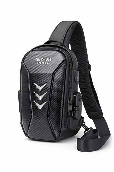NEWISH POLO ACCESSORIES Μαύρη Unisex τσάντα ώμου και μέσης για μοτοσικλετιστέ...