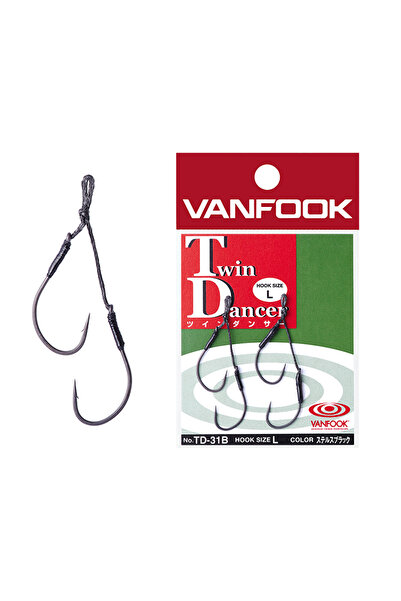 VANFOOK Carlige TD-31B Twin Dancer Stealth Black Hooks Small