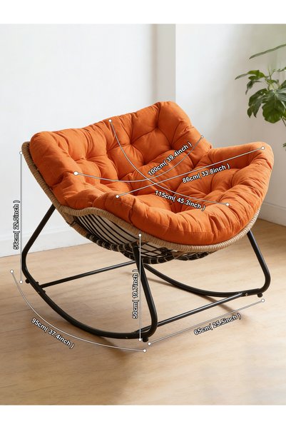 Vitakit Rattan Rocking Lounge Chair, Indoor Lazy Relax Sofa, Full Body Support Multi-scene Home Comfort Swing Chair
