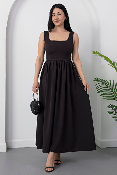 PULLIMM Φόρεμα με τετράγωνο γιακά και λεπτομέρεια φιόγκου στην πλάτη DKS1430