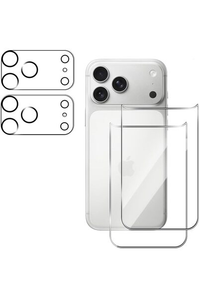 aheaks iPhone 17 Pro Max Arka Ekran Koruyucu, 1 Adet Arka, 1 Adet Kamera Koru...