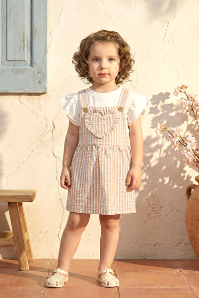 Minipodyum Κοριτσίστικο Φόρεμα Καλοκαιρινό με Λεπτομέρεια Κουμπιών στο Μπλουζάκι