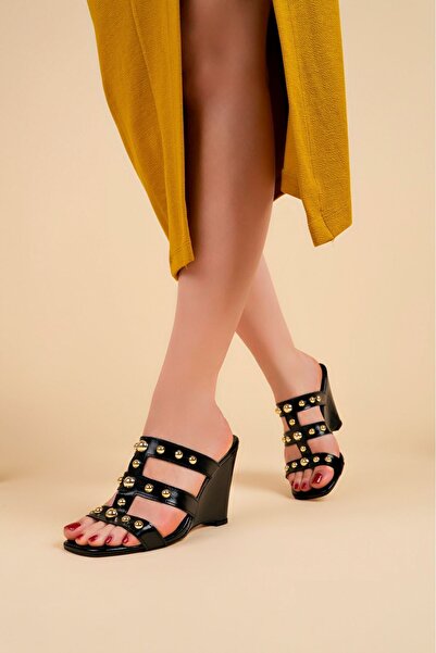 Hayalimdeki Ayakkabı Γυναικεία παπούτσια με τακούνι Pola Μαύρα λουστρίνι Trop...