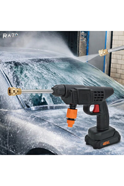 Razo Φορητό πιστόλι πλύσης με πίεση, με 2 μπαταρίες, Ισχυρό πίδακα νερού, Λει...
