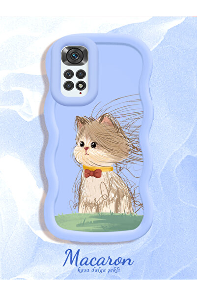 CASEVIBE Xiaomi Redmi Note 11/Note 11S 4G Uyumlu Yumuşacık ve şirin kedi dese...