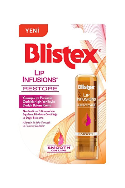 Blistex Lip Infusions Restore - Yenileyici, Yoğun Nemlendirici & Pürüzsüzleştirici Dudak Bakım Kremi, 3,7 g