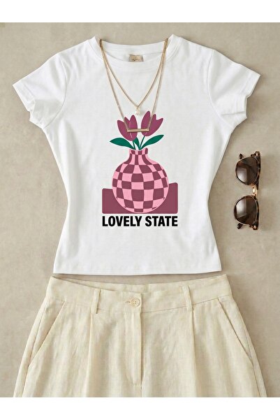 KVİNS Γυναικείο SPRINE εμπριμέ - Lycra κοντομάνικο μπλουζάκι κορμάκι