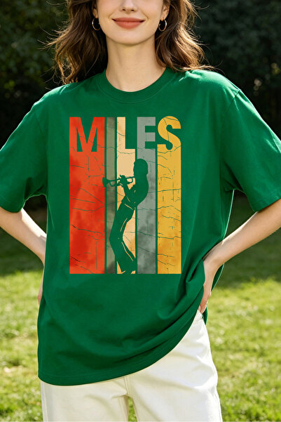 Fleck تي شيرت نسائي من ماركة مايلز ديفيس بطباعة جرافيك على طراز موسيقى الجاز،...