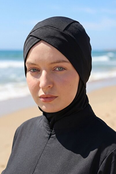 Rosto Fashion Deniz Bonesi Siyah Likra Kumaş Boyun Kapalı Esnek Rahat Kullanım