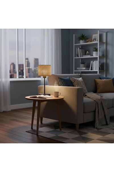 Elizim Home Lighting عاكس الضوء بطول 20 قدمًا بمظهر الخوص باللون البني