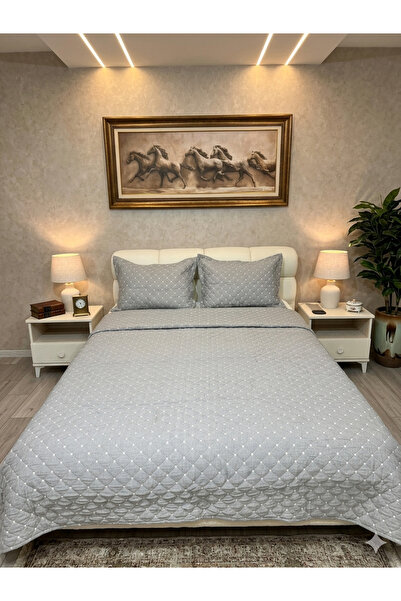 D'NISS HOME Καπιτονέ διπλής όψης 3 τεμαχίων διπλό κάλυμμα κρεβατιού ζακάρ