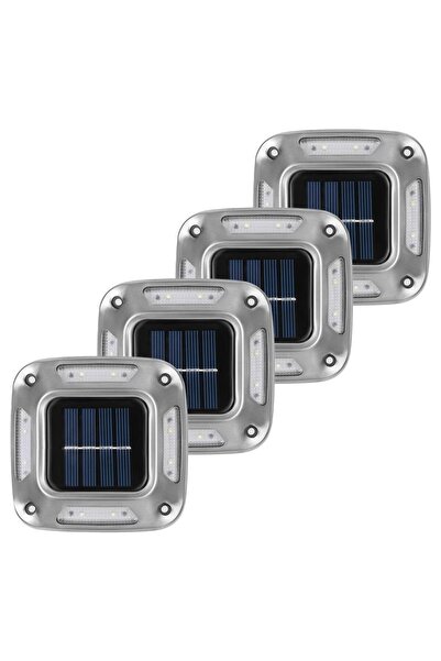 Bibilel Σετ 4 Ηλιακών Λαμπτήρων LED, Ορθογώνιο Μοντέλο, για Κήπο, 0.06 W, Bib...