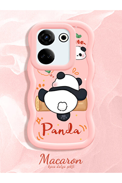 CASEVIBE Tecno Camon 20 Uyumlu Sevimli komik panda popolu, darbeye dayanıklı ...