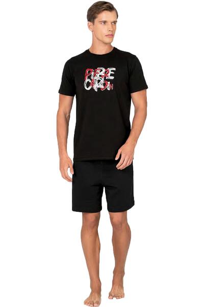 Pierre Cardin Ανδρικό Σετ Πιτζάμες Σορτς 100% Βαμβακερό Μπλουζάκι με Στάμπα –...