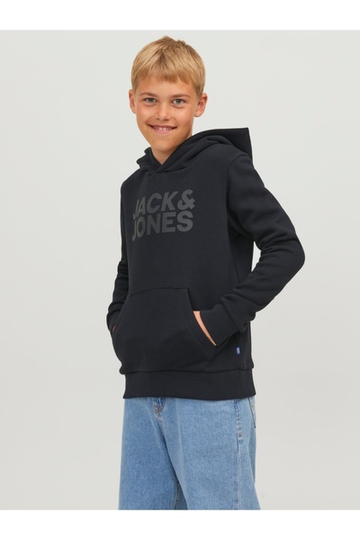 Jack & Jones Φούτερ με κουκούλα για αγόρια, κανονική εφαρμογή, με τσέπη καγκο...