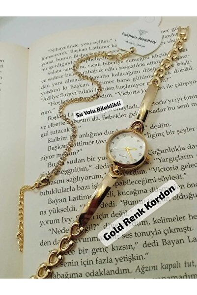 Brality موديل كلاسيكي - تصميم سوار ذهبي اللون - ساعة يد نسائية (سوار يد ذهبي ...