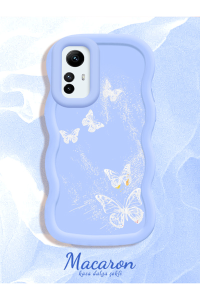 CASEVIBE Xiaomi Redmi Note 12S Uyumlu Kelebekli, darbeye dayanıklı silikon kılıf