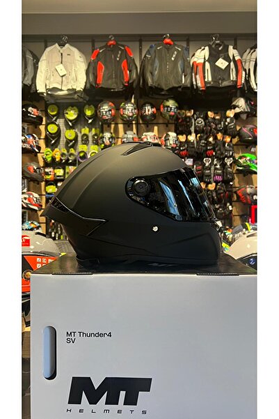 MT Helmets KASK MT FF118SV THUNDER 4 SV PURE A1 MAT SIYAH(ŞEFFAF VİZÖRLE GÖND...