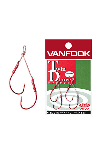VANFOOK Carlige TD-31R Twin Dancer Red Hooks Small
