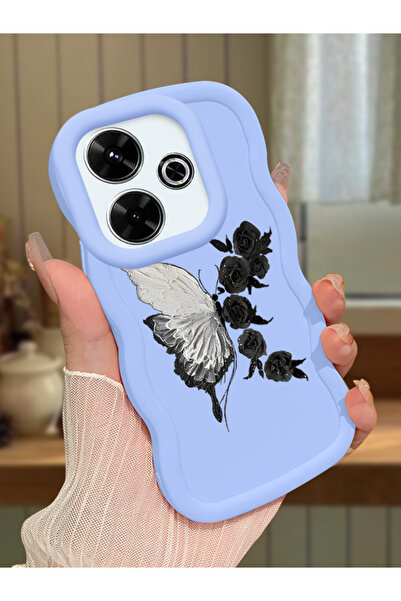 PATTERNOVA Xiaomi Redmi 13/13X Uyumlu Kelebekli çiçekli, darbeye dayanıklı da...