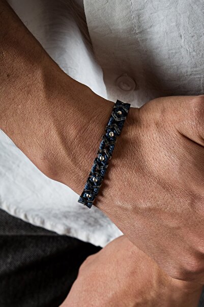 Ricco Jewellery 925 Ayar Gümüş Siyah Rodaj Kaplama Zyron Tasarım Bileklik
