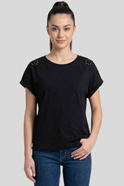 ww waka waka kids store Μαύρο T-shirt με λαιμόκοψη ποδηλάτου και λεπτομέρεια ...