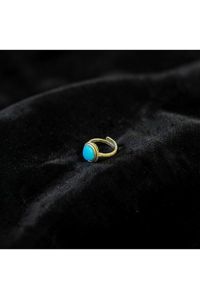AURA STONE Aurastone Bronze Copper Turquoise Natural Stone Ring