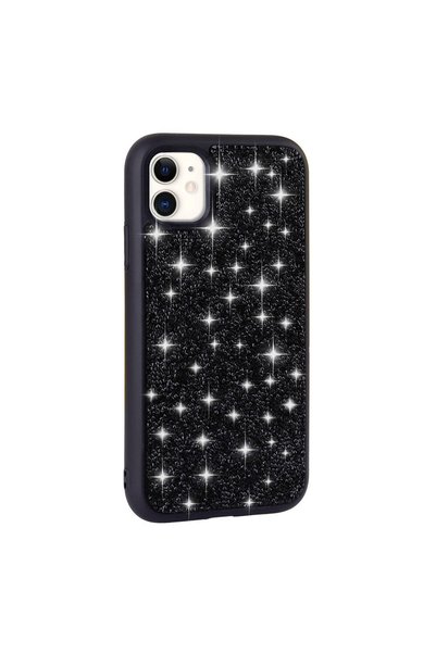 Generic Brand حافظة BRSA بتصميم ماسي لامع متوافق مع هاتف iPhone 11 - أسود