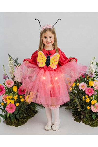 fustite cu luminite Ροζ Φόρεμα Πεταλούδα με Φώτα, για Ανοιξιάτικη Παράσταση -...