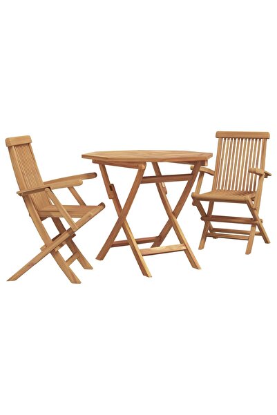 vidaxl Set de masă pentru grădină 3 pcs Maro Lemn Solid de Acacia