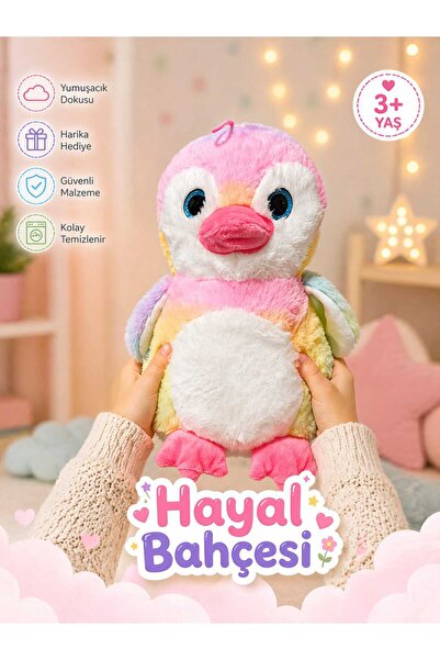 HAYALBAHÇESİ RENKLİ PENGUEN PELUŞ OYUNCAK 30 CM