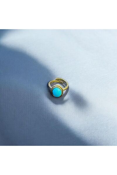 AURA STONE Aurastone Bronze Copper Turquoise Natural Stone Ring