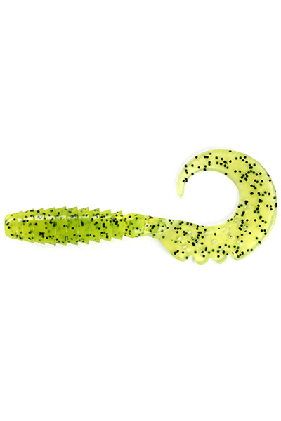 FishUp Fancy Grub 5cm #055 Chartreuse Black 5cm #055 Chartreuse Black