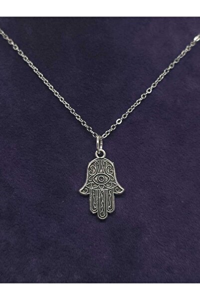 sarıyer silver هرتز. قلادة فاطمة الحنة المصنوعة من الفولاذ بتصميم عين الشر، إ...
