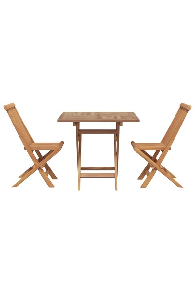 vidaxl Set de masă pentru grădină 3 pcs Maro Lemn Solid de Acacia