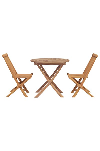 vidaxl Set de masă pentru grădină 3 pcs Maro Lemn Solid de Acacia