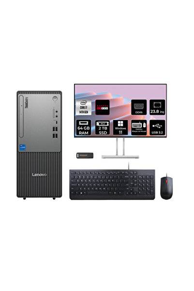 LENOVO ThinkCentre Neo 50T G5 i7 14700 64GB 2TB SSD RX550/4GB W11P Masaüstü B...