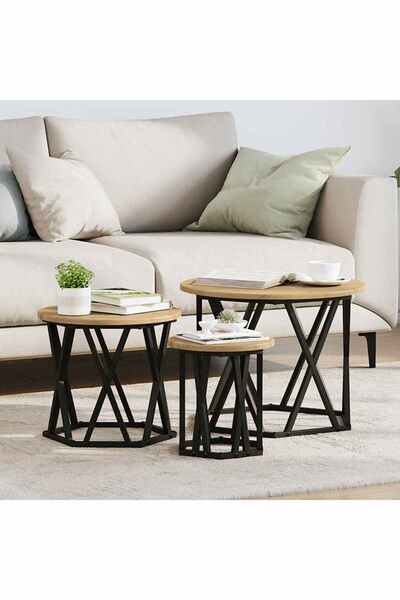 vidaxl Κομοδίνο Μονάδας 3 pcs artisan δρυς 53 x 53 x 40 cm