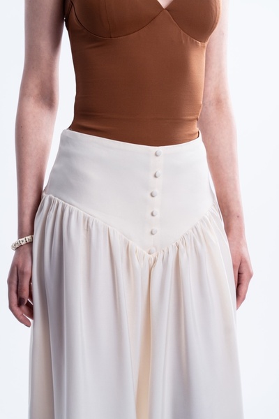 Maelle Studio Ecru Grace Maxi Skirt