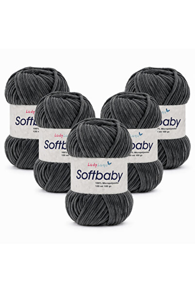 Ladylana SoftBaby (Βελούδινο) Νήμα για πλέξιμο στο χέρι (5 Γιούμακ) 555 ΣΚΟΥΡ...